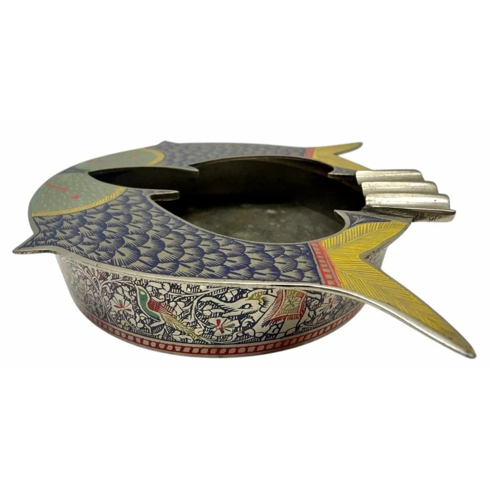 vintage‎ cloisonné enamel Fish Shaped Ashtray